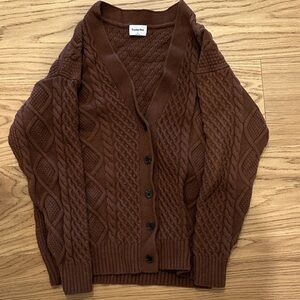 Sunday Best Chocolate Cable Knit Cardigan